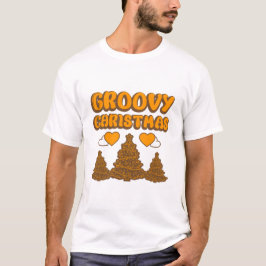 "Groovy Christmas" Retro 70s Style Holiday T-Shirt