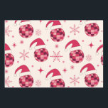 Groovy Christmas Santa Disco Balls Muster Geschenkpapier Set<br><div class="desc">Das ist eine helle und helle Weihnachtsdiskokugel in Weihnachtsmannmütze mit Rot,  Rosa und Bordeaux mit Schneeflocken und Sternen.</div>