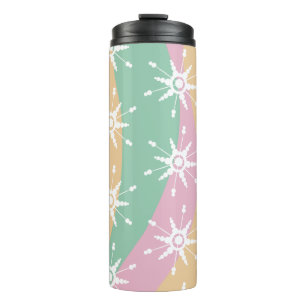 Groovy Christmas Snowflake Swirl Marmor Thermosbecher