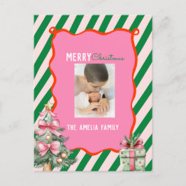 Groovy Christmas Tree Doodle Photo  Feiertagspostkarte