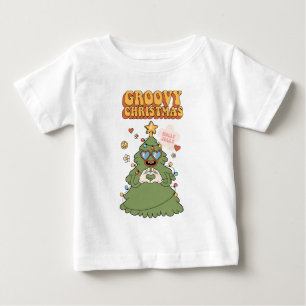 Groovy Christmas Tree - Holly Jolly Vibes Baby T-shirt