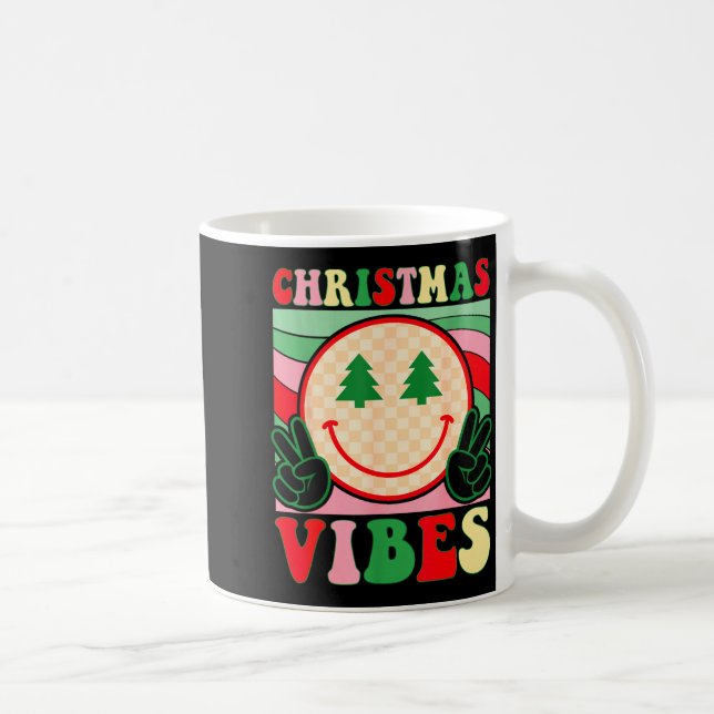 Groovy Christmas Vibes Happy Christmas Day For Men Kaffeetasse (Rechts)