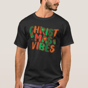 Groovy Christmas Vibes Retro Vintag Xmas Men Wome T-Shirt