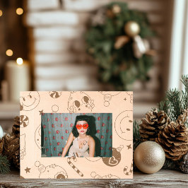 Groovy Christmas Wooden Geätzte Rahmen