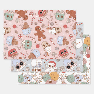Groovy Christmas Wrapping Paper Geschenkpapier Set