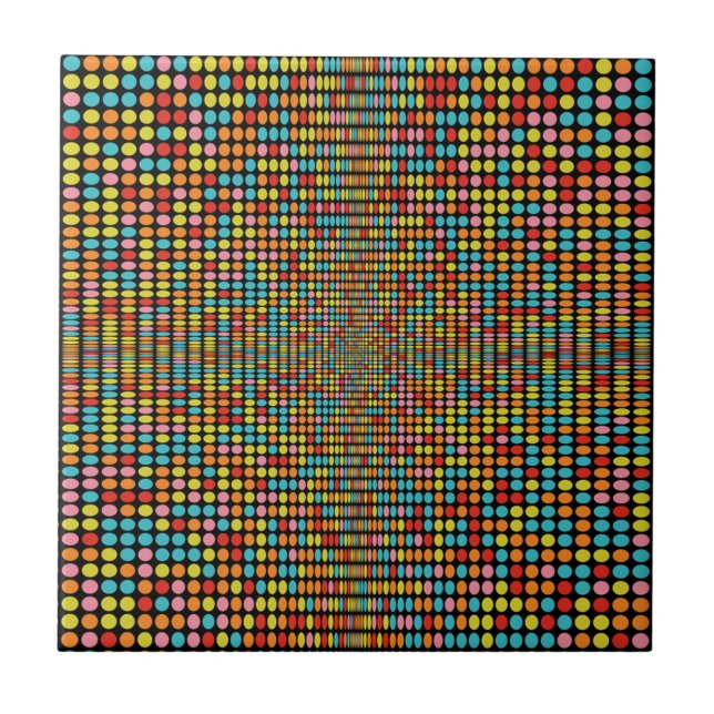 Groovy Circle Tile - Retro Art for Your Space! Fliese (Vorderseite)