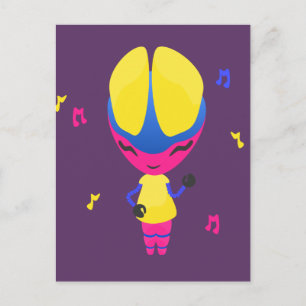 Groovy CMYK Robot Postkarte