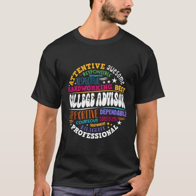 Groovy College Advisor Appreciation Week Back To S T-Shirt (Vorderseite)