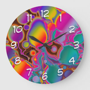 Groovy Color Burst Große Wanduhr