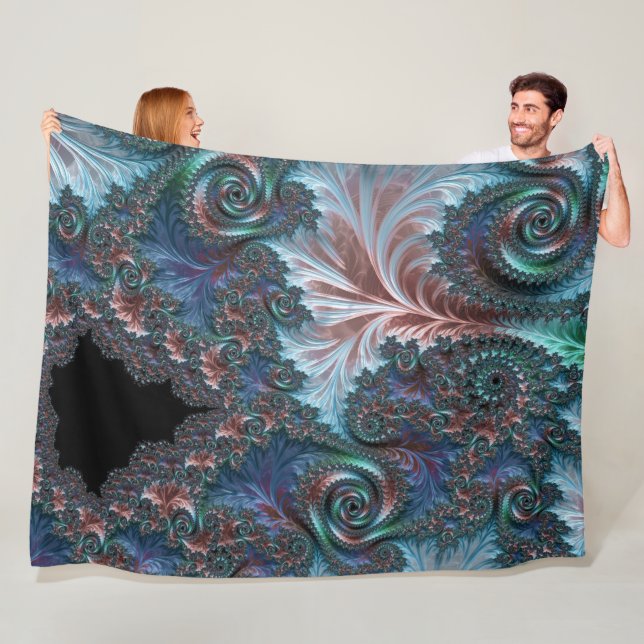 Groovy Colorful Boho Hippie Mandelbrot Fraktal Art Fleecedecke (Beispiel)