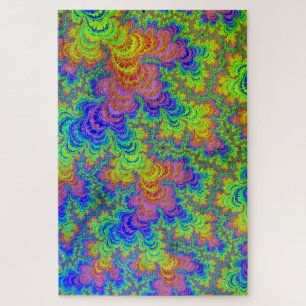 Groovy Colorful Boho Hippie Trippy Rainbow Fraktal