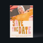 Groovy Colorful Einzigartiges Retro Bat Mitzvah Fo Save The Date<br><div class="desc">Groovy Colorful Unique Retro Bat Mitzvah Foto Save the Date - erhältlich als Digitaldownload oder gedruckt</div>