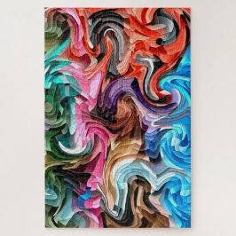 Groovy Colorful Fluid Patchwork Abstrakt Mosaik
