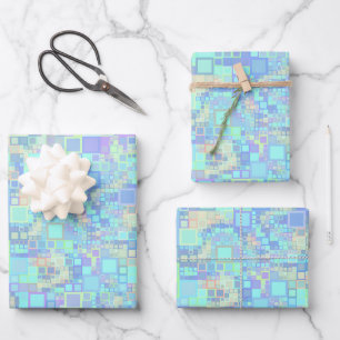 Groovy Colorful Funky Squares Geschenkpapier Set