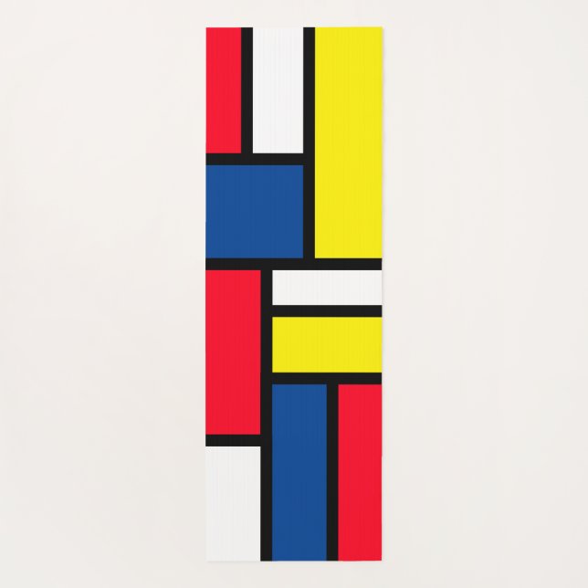 Groovy Colorful Modern Mondrian Style Abstrakt Art Yogamatte (Rückseite)