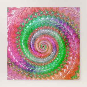 Groovy Colorful Spiral Digitales Abstraktes Frakta