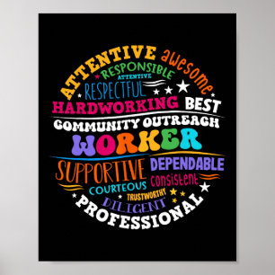 Groovy Community Outreach Worker Zurück zur Schule Poster