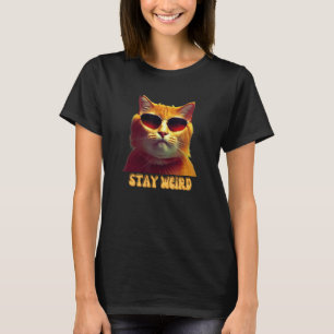 Groovy Cool Cat mit Brille für Cat Vater Bleibe We T-Shirt