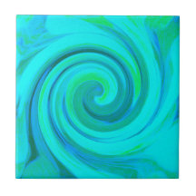 Groovy Cooles Abstraktes Aqua Liquid Art Swirl