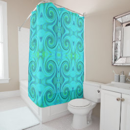 Groovy Cooles Abstraktes Aqua Liquid Art Swirl Mus Duschvorhang