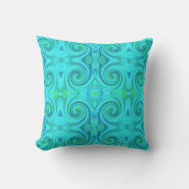 Groovy Cooles Abstraktes Aqua Liquid Art Swirl Mus Kissen