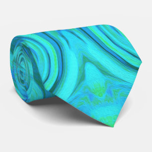 Groovy Cooles Abstraktes Aqua Liquid Art Swirl Mus Krawatte