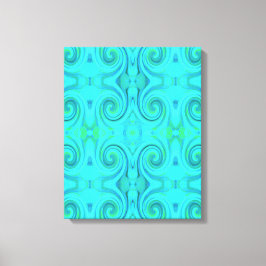 Groovy Cooles Abstraktes Aqua Liquid Art Swirl Mus Leinwanddruck