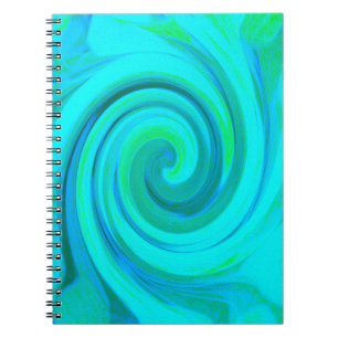 Groovy Cooles Abstraktes Aqua Liquid Art Swirl Notizblock
