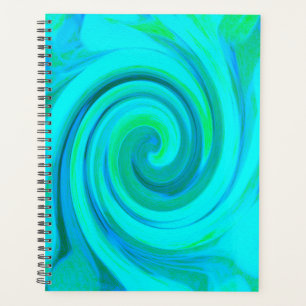 Groovy Cooles Abstraktes Aqua Liquid Art Swirl Planer