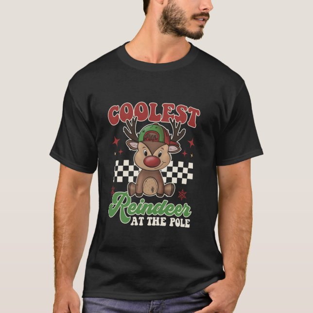 Groovy Coolest Reindeer At The Pole  T-Shirt (Vorderseite)