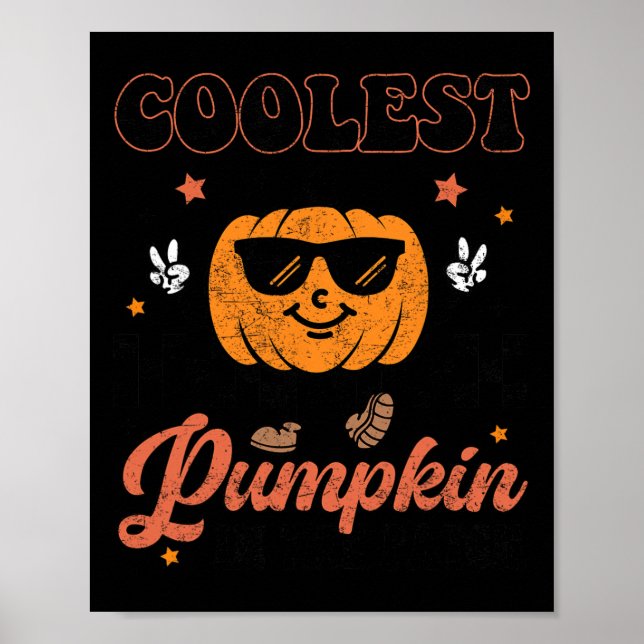 Groovy Coolster Kürbis zum PatchHalloween Poster (Vorne)