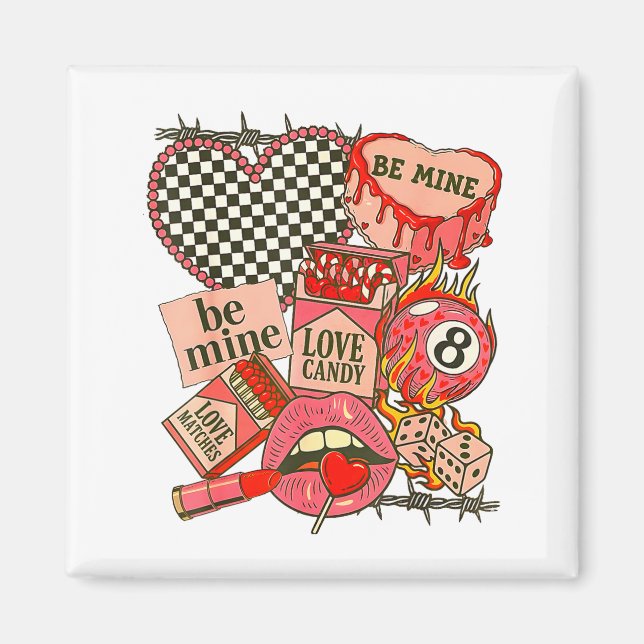 Groovy Coquette Western Valentines Day Collage Cli Magnet (Vorne)