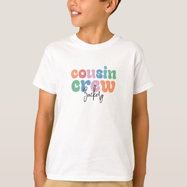 Groovy Cousin Crew Personalisiert T-Shirt (Vorderseite)