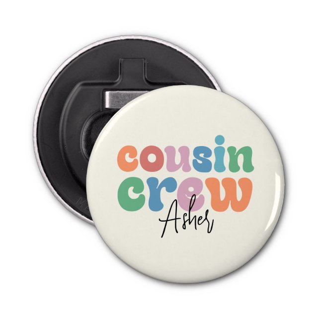 Groovy Cousin Crew Personalized Flaschenöffner (Vorderseite)