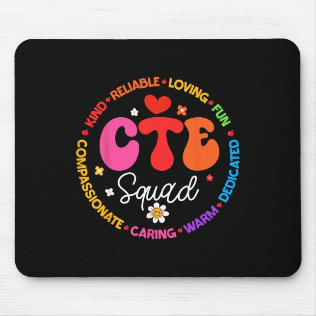 Groovy CTE-Squad-Lehrer Zurück zur Schule Lehrer S Mousepad (Vorne)