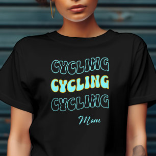 Groovy Cyan Cycling Mama für Bikerinnen T-Shirt