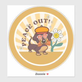 Groovy Dackel | Peace Out Custom Cutting Aufkleber