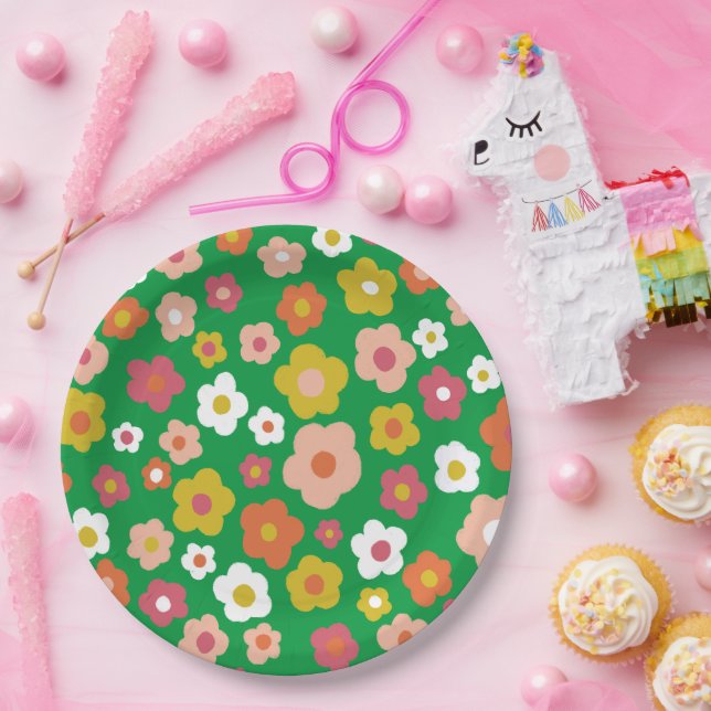 Groovy Daisies Floral BIRTHDAY PARTY CUSTOM Pappteller (Party)