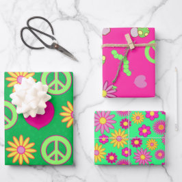 Groovy Daisies Geschenkpapier Set