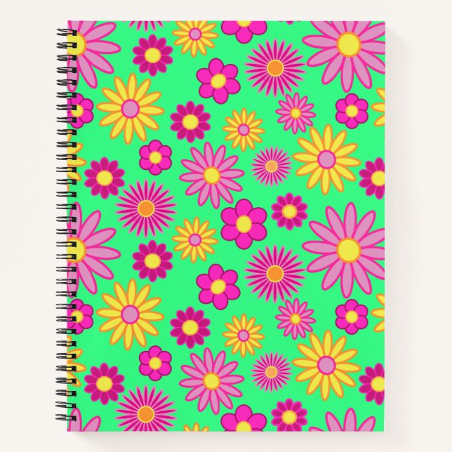 Groovy Daisies Notizbuch (Vorderseite)