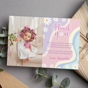 Groovy Daisy Birthday Foto Vielen Dank Dankeskarte