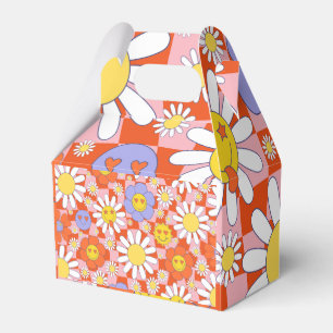 Groovy Daisy Blumen Karo, Y2K 90er  Geschenkschachtel