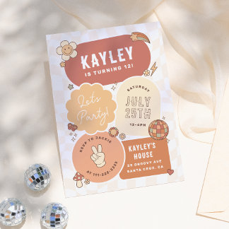 Groovy Daisy Boho Retro Party Girl Birthday Einladung
