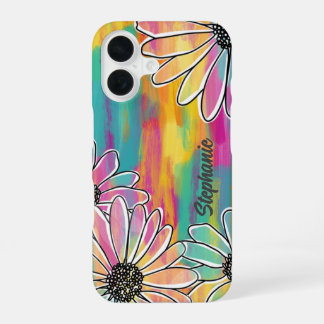 Groovy Daisy Dream - Malerisch handgezeichnete Blü iPhone 16 Hülle