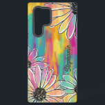 Groovy Daisy Dream - Malerisch handgezeichnete Blü Samsung Galaxy Hülle<br><div class="desc">Groovy Daisy Dream Handy Gehäuse. Mit diesem lebendigen, in Retro inspiriert Blumendesign mit handgezeichnet Gängen auf einem kühnen, regnerischen, farbenfrohen, farbenfrohen Hintergrund von elektrisch blau, rosa, orange und gelb hebt sich Ihr Handy ab. Dieses spielerische, aber künstlerische Muster verbindet boho, psychedelische und Vintage Vibes, perfekt für diejenigen, die eine Mischung...</div>