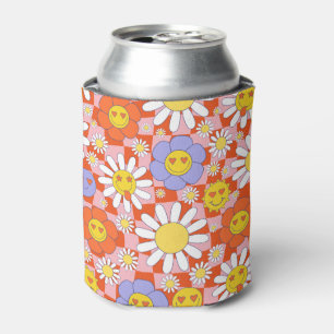 Groovy Daisy Floral Checkerboard, Y2K 90s, Y2K Dosenkühler