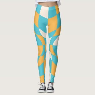 Groovy Daisy Floral Heart Checkerboard, Y2K 90s Leggings