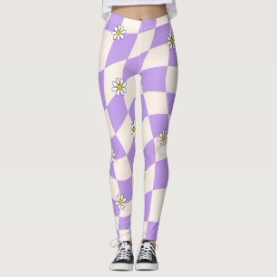 Groovy Daisy Floral Heart Karo, Y2K 90er Leggings