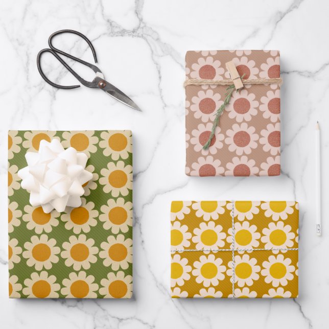 Groovy Daisy Geschenkpapier Set (Vorderseite)