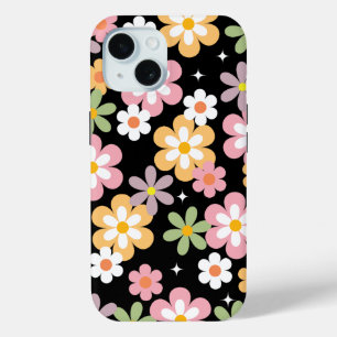 Groovy-Daisy-Muster Schwarz Case-Mate iPhone Hülle